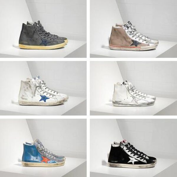 

italy venus high help superstar francy fashion classic distressed leather fashion design woman luxury training shoes size eur36-45 06, Black