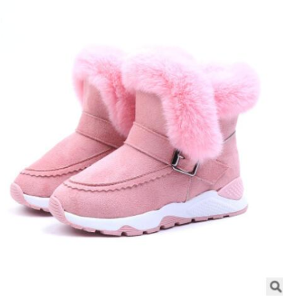 

selling children boots shoes 2019 new winter plush warm martin boys shoes fashion leather soft fleece antislip girls boots, Black;red