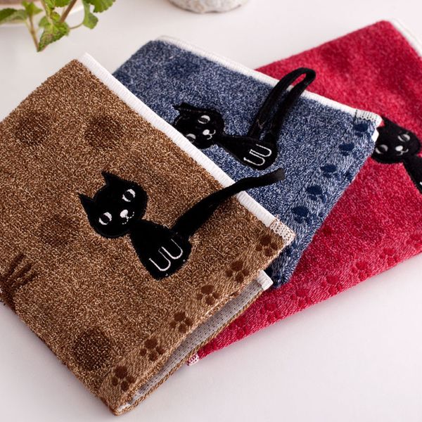 

1pc cat напечатанного полотенце 25x50cm бытовая хлопка высокого качества супер мягкая для детей взрослого полотенца для лица