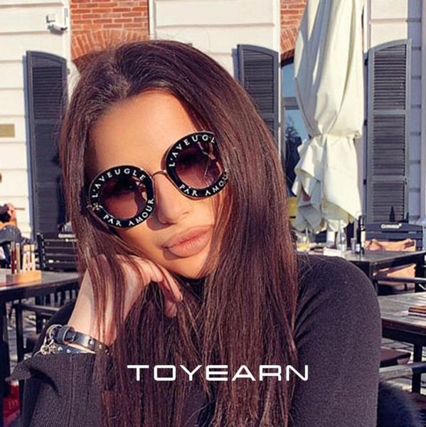 

toyearn 2020 fashion brand design ladies round sunglasses women vintage small bees glasses mirror sun glasses for female uv400, White;black