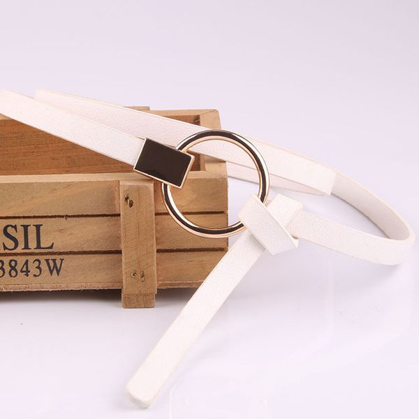 

women waist belt lovely women's pu leather strap big ring decorated belts female design fashion gold pin buckle solid, Black;brown