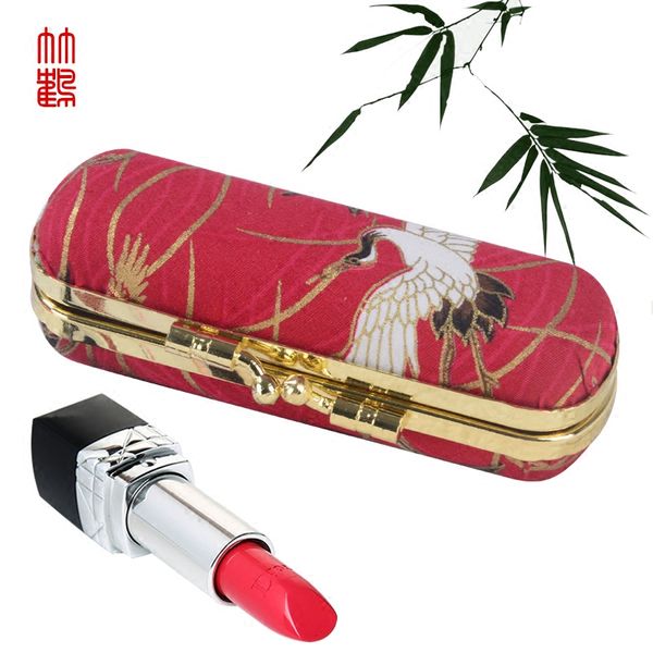 

fabric jewelry box vintage metal lipstick box with mirror