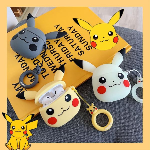 

fashion very cute lovely pikachu airpods case silicone protective cover game style cute airpods cases earphone case gift for airpods
