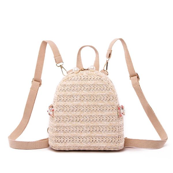 

straw backpack female bag small fashion stripe woven backpacks mini girl bagpack for teenager youth back pack national wind 2019