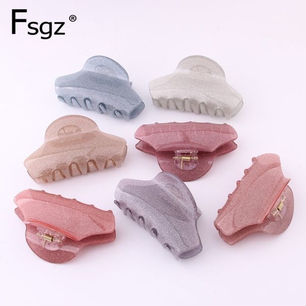 

solid hair claw clips for women glistening gold acrylic crab for hair accessories ponytail holder headwear