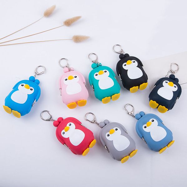 

25pcs / lot women cartoon coin purses mini wallets cute animal penguin coin bag small pocket wallet, Red;black