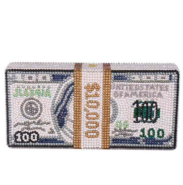 

2020 women hand-set diamond creative dollar bags ladies crystal evening clutches purses girls banquet wallet for wedding