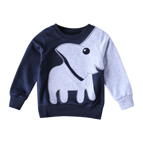 

kids boys sweatshirt o neck pullover clothes toddler baby boys cartoon elephant sweatshirt pullover t-shirt casual, Black