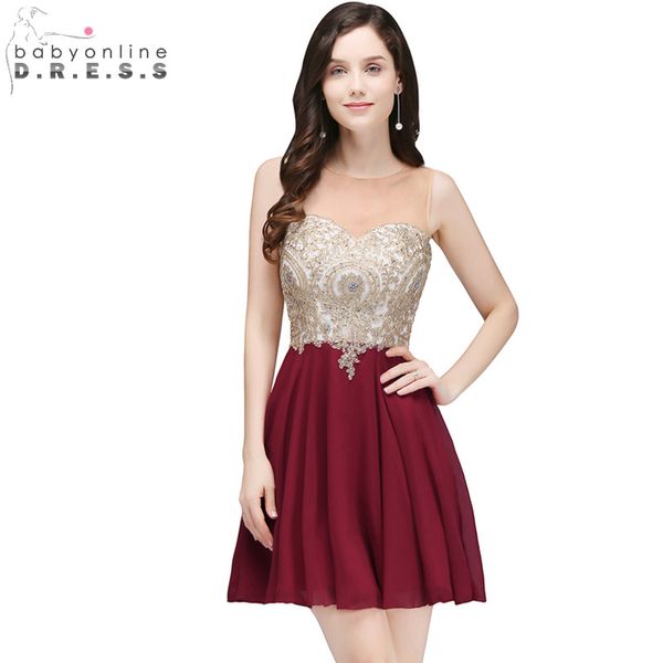 

vestido de festa curto elegant burgundy lace short prom dresses appliques chiffon mini evening party dress, White;black