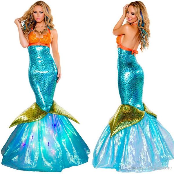 

хэллоуин женщины mermaid костюм sexy платье партии тема костюм backless костюм девушка, Black;red
