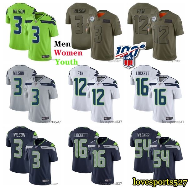 

New men women youth eattle 13 eahawk 3 ru ell wil on 12th fan 32 chri car on 54 bobby wagner 16 tyler lockett football nfl 13 jer ey, Black;red