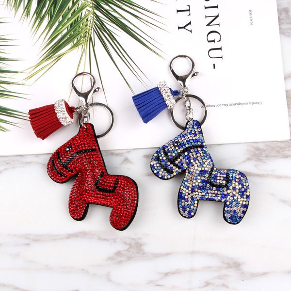 

luxury inlaid rhinestone car keychain fashion cartoon backpack pendant hair ball hanging fringe plush keychain gift lovers doll, Silver