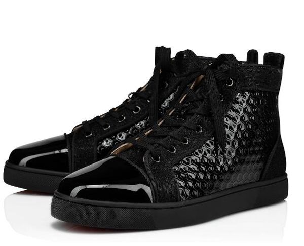 

2019 designer red bottoms shoes mens womens round-toe orlato sneakerst style your black- high patent leather, shiny glitter size 35-46