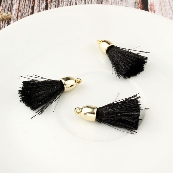 

5pcs 2cm silk tassel charms with gold color cap accessories diy for necklace car keychain handmade jewelry findings ac119, Bronze;silver