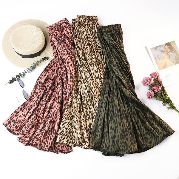 

casual dresses wind leopard print skirt woman lady autumn dress, Black;gray