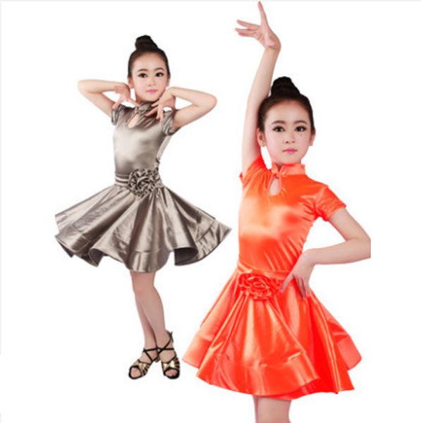 

2019 girls latin dresses for dancing ballroom dance dress rumba samba spandex children samba cha cha tango skirt standard salsa, Black;red