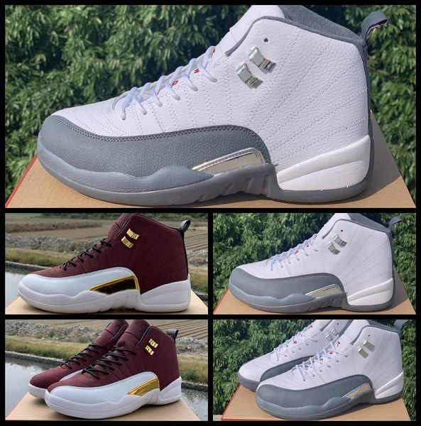 

box with 12s game ball 12 dark grey mens basketball shoes sports sneakers trainer trainers outdoor baskets jumpman des chaussures