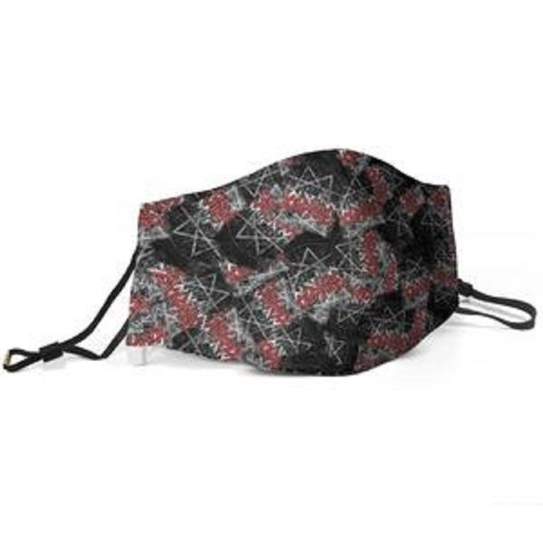 

women men face mask dust mask muffle slipknot giant star printed with adjustable ear hook mask, Silver