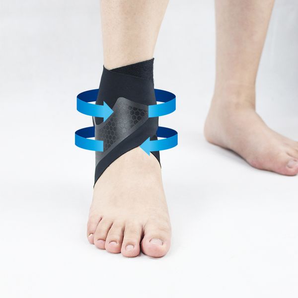 

befusy 1 pcs fitness ankle brace strap gym protection running sport support guard foot bandage elastic black universal adjust, Blue;black