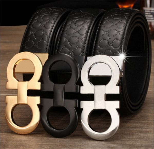 

Luxury belt fa hion men large buckle belt quality de igner men mooth buckle belt hipping, Black;brown