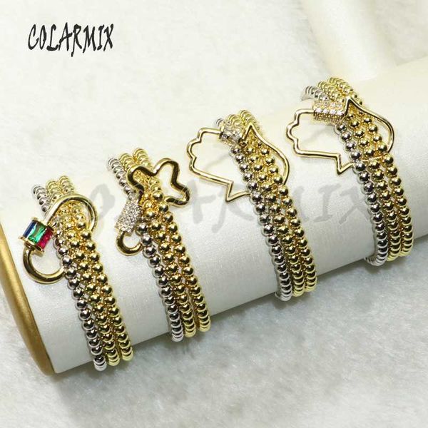 

link, chain 5pcs fashion 3 strands beaded bracelets multi kinds crystal lock jewelry accessories for women 50661, Black