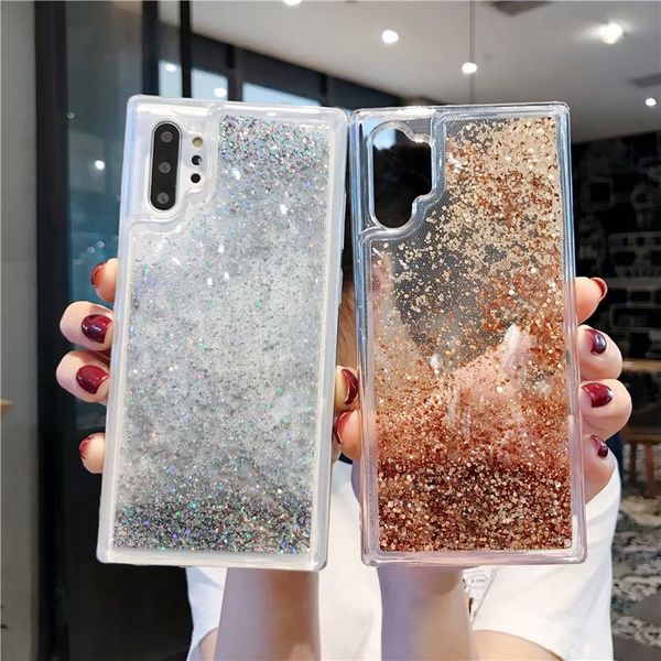 

bling liquid quicksand phone case for iphone 11 pro max xs max xr 7 8 plus samsung s8 s9 s10 note 10pro shiny stars tpu glitter case cover