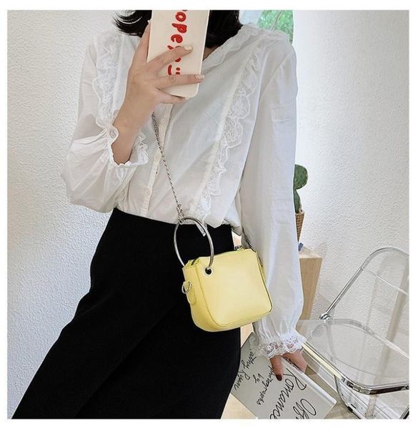 

2020 new women's shoulder bag fashion small square bag multi-function handbag solid color shoulder chain lady