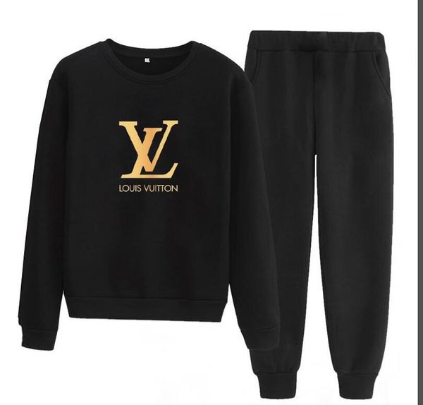 

566 men's and women's fashion individuality designer sport casual two-piece jogging brand louìs vuìttõn sport suit, size s-3xl, Gray