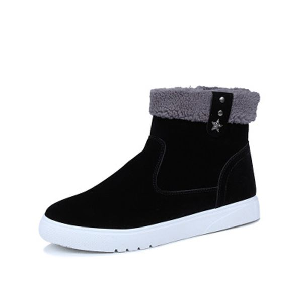 

2019 new short boots men's snow boots plus velvet warm low to help cotton shoes winter a pedal snow cotton, Black