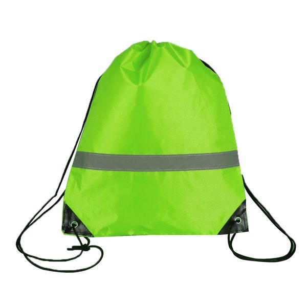 

10 pcs gym pouch storage travel students gift reflective strap large capacity walking drawstring bags outdoor camping school