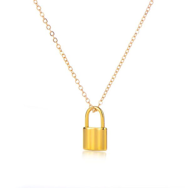 

new creative love heart lock pendant necklace for women stainless steel gold silver chains fashion jewelry gift