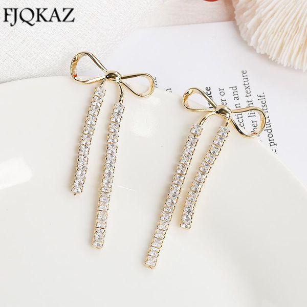 

japan and south korea lady s925 silver needle bow earring trend fashion tassel jewelry gift