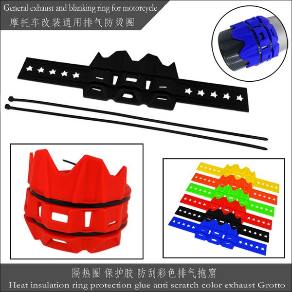 

motorcycle exhaust muffler heat resistant protector with locking ties black