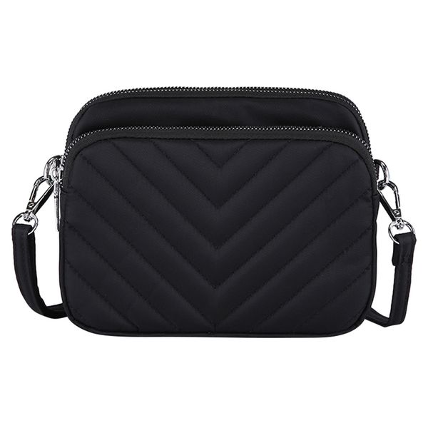 

ladies nylon bag fashion solid color large capacity mummy bag versatile interior slot pocket square messenger for women