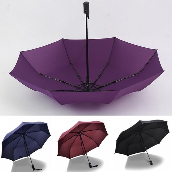 

8 ribs automatic windproof umbrella 3 fold compact folding travel golf umbrella for sunny and rainy fa2699