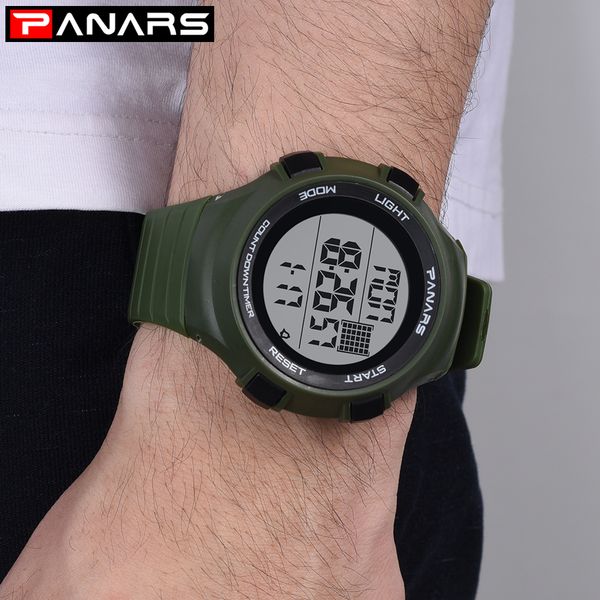 

panars sport watch men g chronograph waterproof digital watch wristwatch mens women watches big watches for men kol saati, Slivery;brown