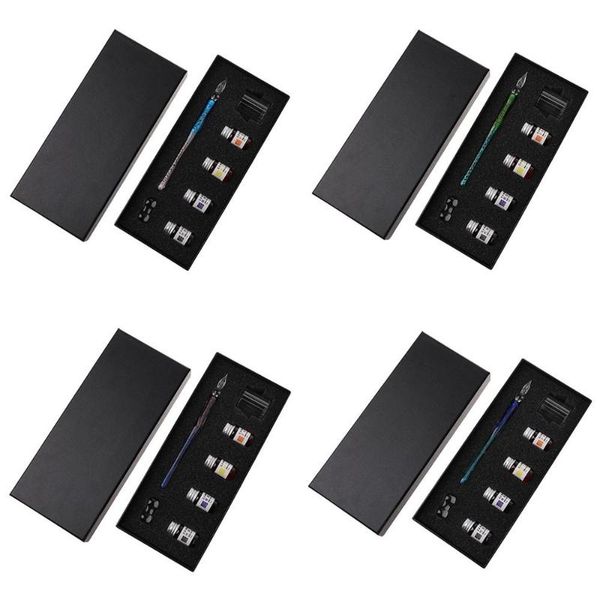 

7pcs/set starry sky glass fountain dip pen holder signature ink writing office