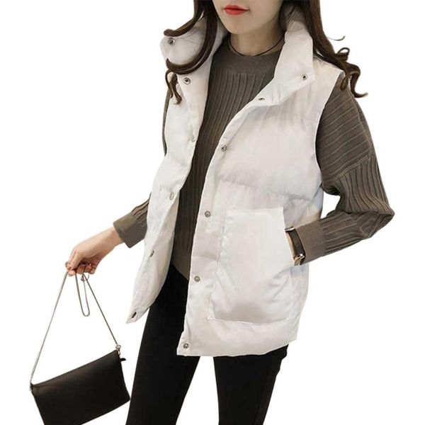 

2018 new korean women down vest women's down vest jacket autumn winter round collar sleeveless female waistcoat jacket, Black;white