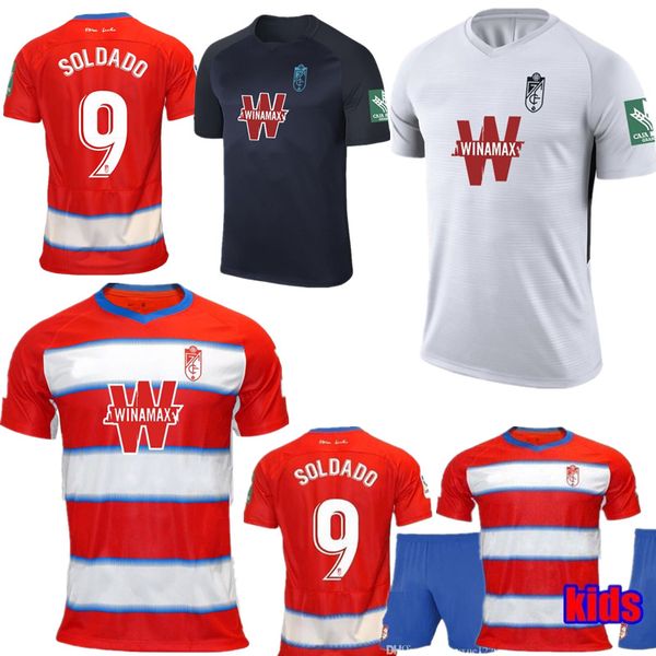 

men+kids 2019 20 granada cf soccer jersey 19 20 soldado a.puertas vadillo home away third football shirt camisa de futebol short sleeve foot, Black;yellow