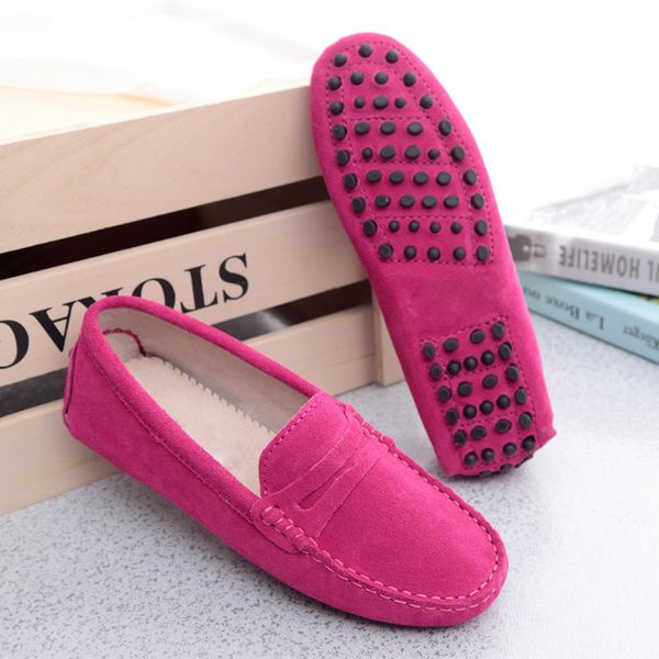 Vendita calda- Scarpe da donna in pelle scamosciata di mucca mocassino scarpe ufficiali di grandi dimensioni slip on scarpe da viaggio casual comfort respiro appartamenti per donna zy385