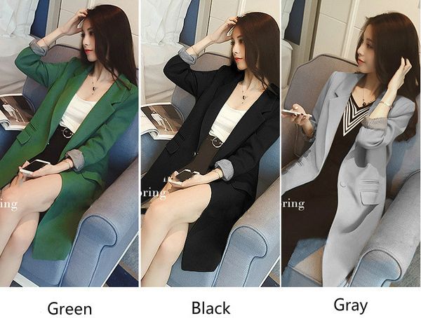 

collar jacket women loose blazer long sleeve casual jacket ladies office wear coat blouse office ladies women coats, Black;brown