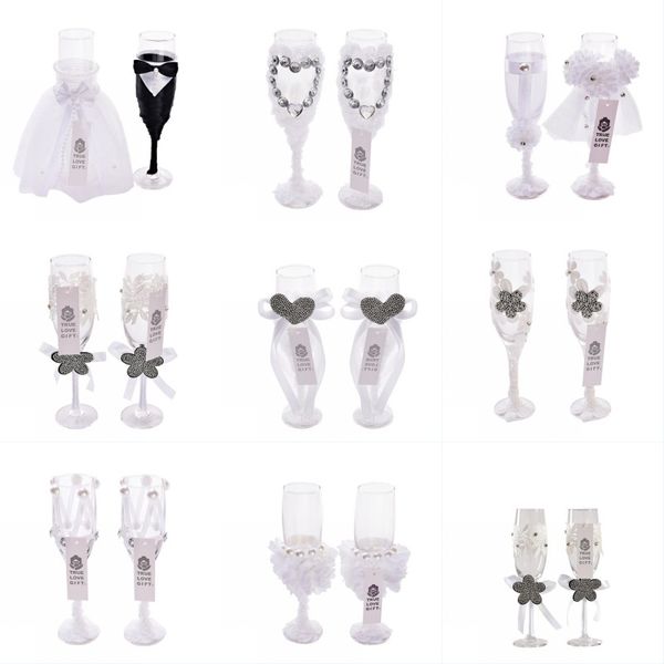 2019 Crystal Champagne Glasses Wedding Toast Cup Wedding Groom