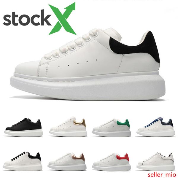 

stock x 2020 black white red luxury fashion designer women casual shoe gold low cut leather brand flat designers men womens sports sneakers