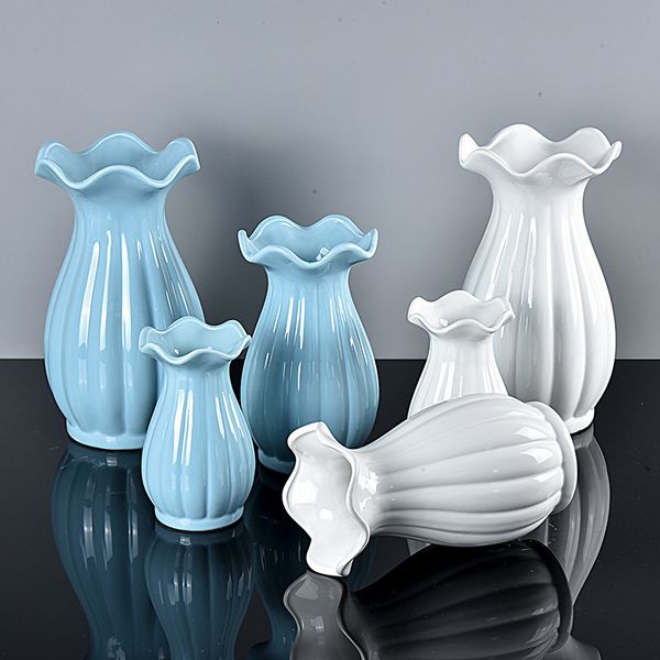 2019 Wholesale Modern Home Decoration Vase Fashion White Ceramic