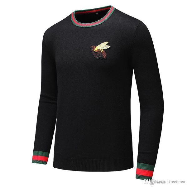 

2020 long sleeve bee pattern europe and america fashion loose fit luxury designer brand for mens sweaters size -3xl, White;black