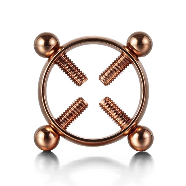 

2019 new 1pair fashion round non-piercing nipple ring shield body piercing jewelry nickel-fake piercing 316l surgical steel, Slivery;golden