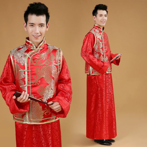 

chinese style wedding dress men tang suit jacket male chinese red robe traditional costume men hanfu clothing 18