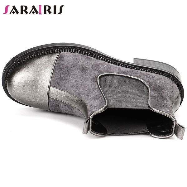 

sarairis 2019 new fashion dropship large size 35-41 heels shoes woman boots female elastic band boots woman shoes, Black
