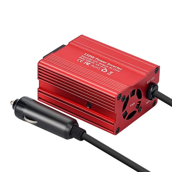 

150w 3.1a car power inverter dc 12v to ac 110v/220v dual usb converter adapters