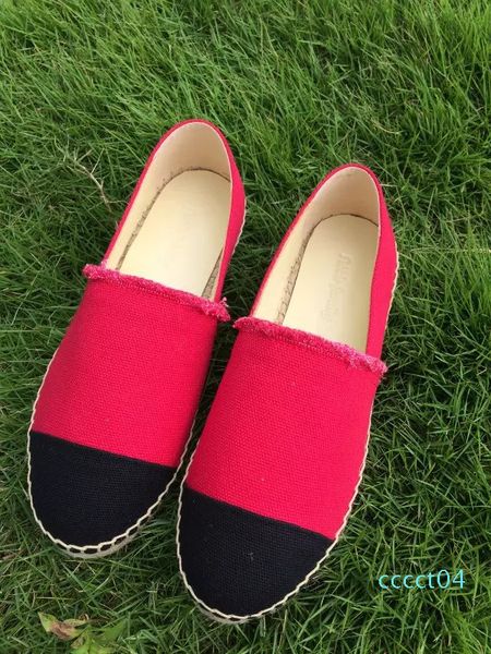 

new classic women summer sandals espadrilles fisherman shoes low heel leather leisure designer canvas sneakers plimsolls size 35-42, Black